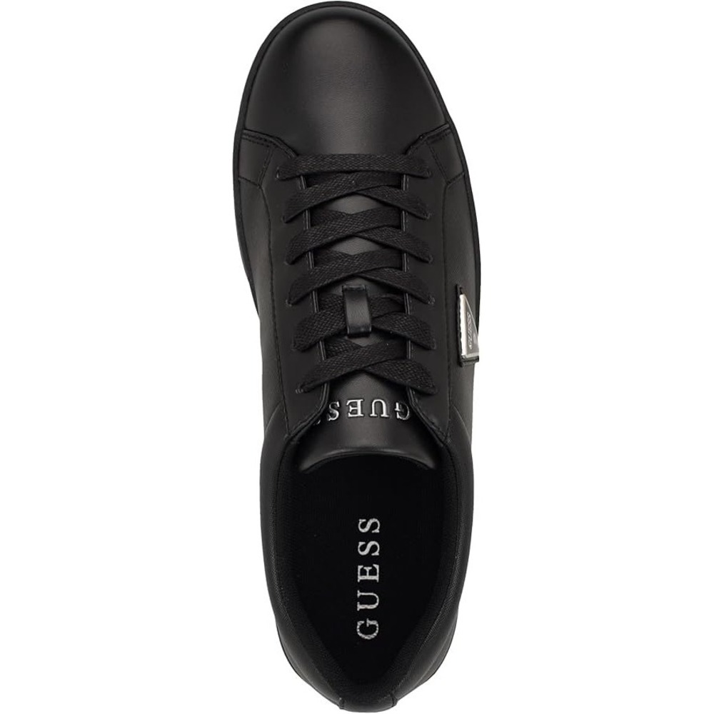 Guess Lacket Mens Black Faux Leather Low Top Sneakers Size 10 M NEW - Picture 10 of 12